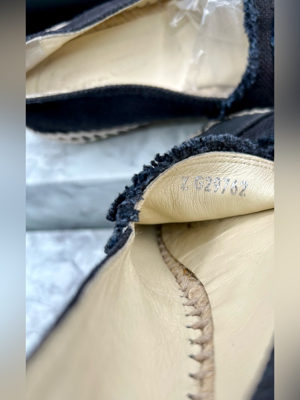 CHANEL CC Canvas Espadrille Linen  Flats Black/Charcoal color. EU Size 39 - Picture 6 of 16
